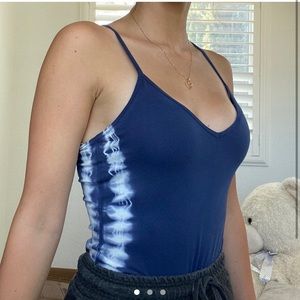 PACSUN blue tie dye body suit